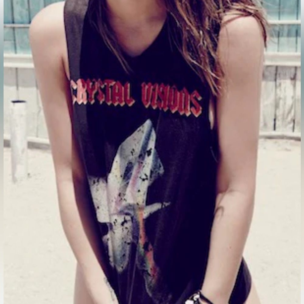 Spell vintage Crystal Visions Black tank Top size AU 10 preowned